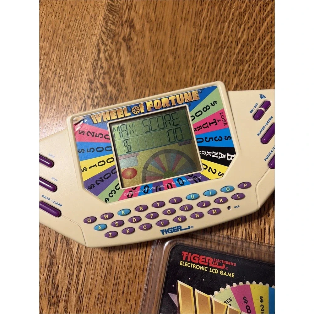 WHEEL OF FORTUNE Vtg 1995 Tiger Electronics Handheld Game w/Cartridge ~ Tested
